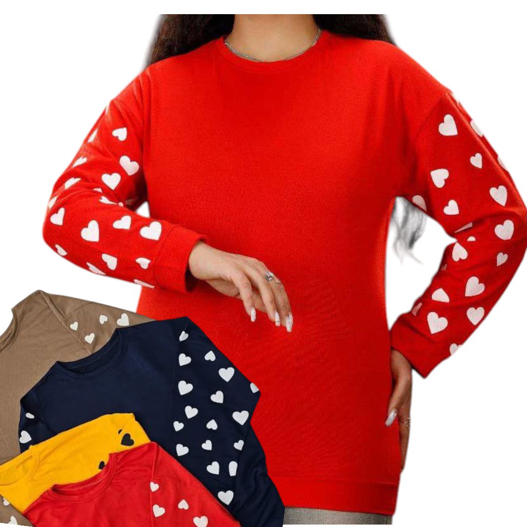 بلوز آستین بلند طرح قلب